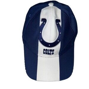 NFL Indianapolis Colts Football Hat Racing Stripe Blue White Adjustable